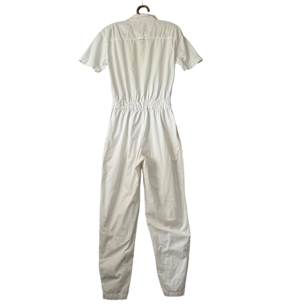 Vintage | For The Good‎ Times Tangerine | White Short Sleeve Cotton Jumpsuit M - Picture 5 of 10